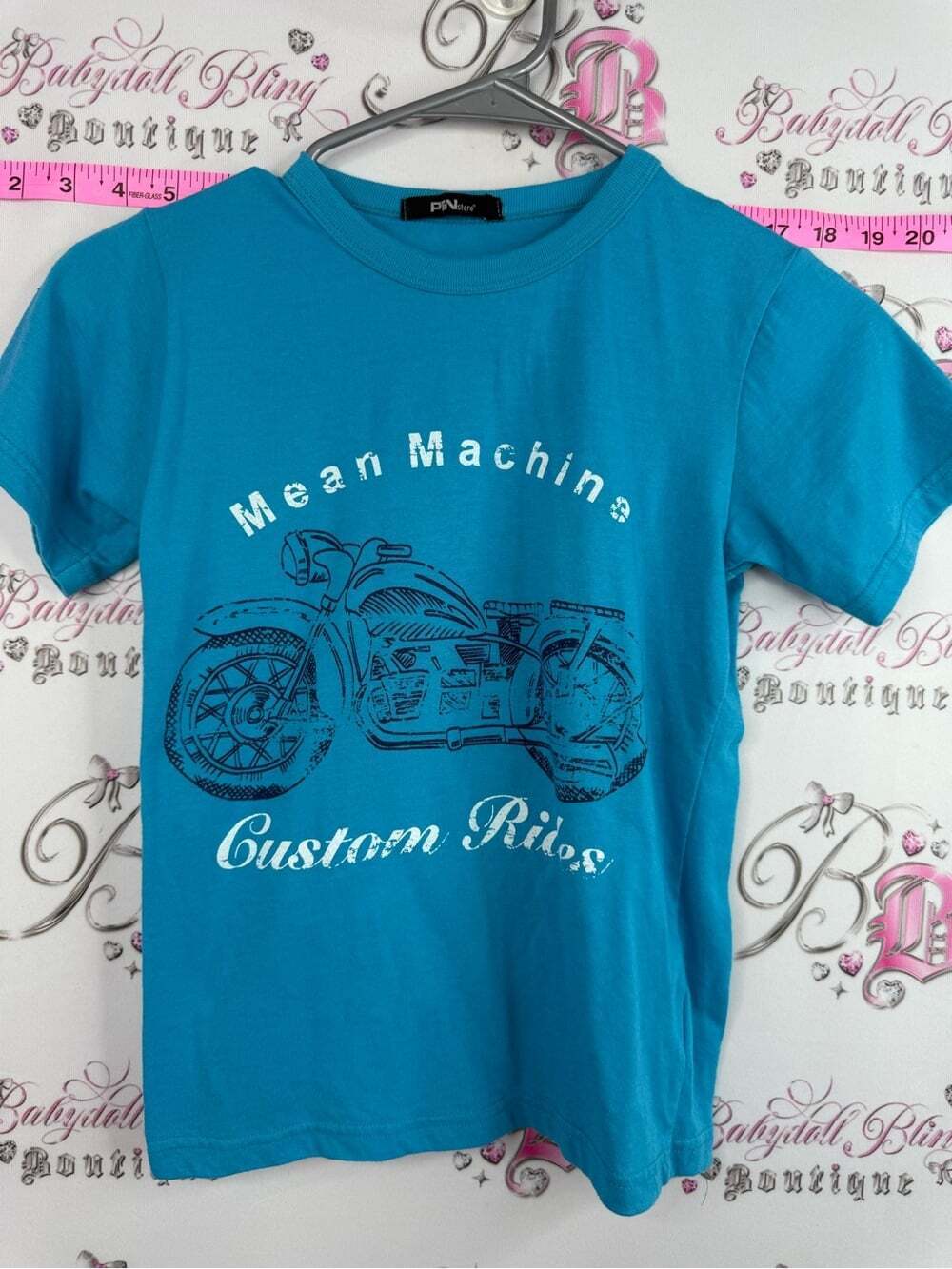 Mean Machine Turquoise Short Sleeve Tee - Custom Rides Graphic